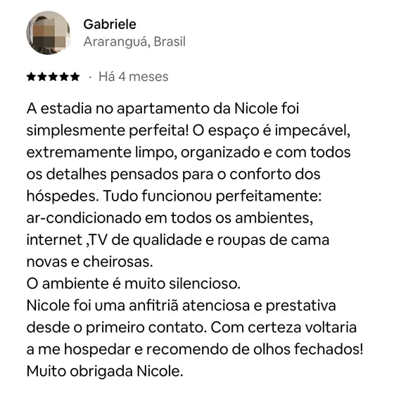 Avaliação de Gabriele, hóspede, no Airbnb