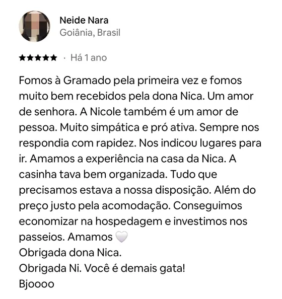 Avaliação de Neide Nara, hóspede, no Airbnb