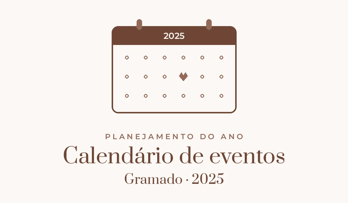 Ilustração da marca: calendário — eventos de Gramado 2025