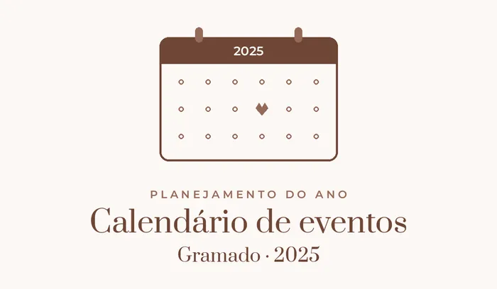 Ilustração da marca: calendário — eventos de Gramado 2025