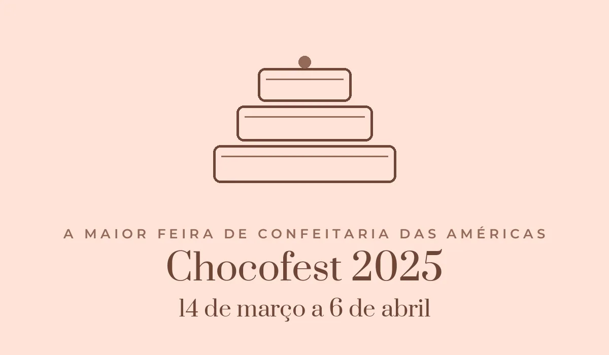 Ilustração da marca: bolo confeitado — Chocofest 2025