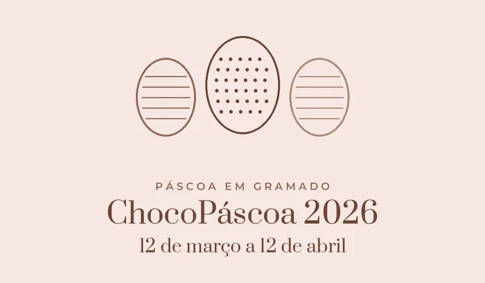Ilustração da marca: ovos de Páscoa — ChocoPáscoa 2026 em Gramado